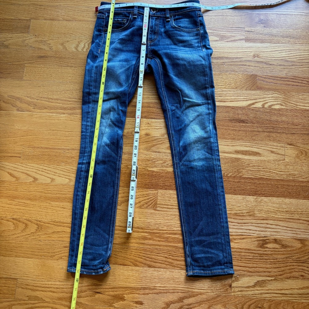 Rag & Bone The Dre Slim Boyfriend Jeans Indigo Blue Whiskered Denim Size 24 USA - Picture 3 of 13